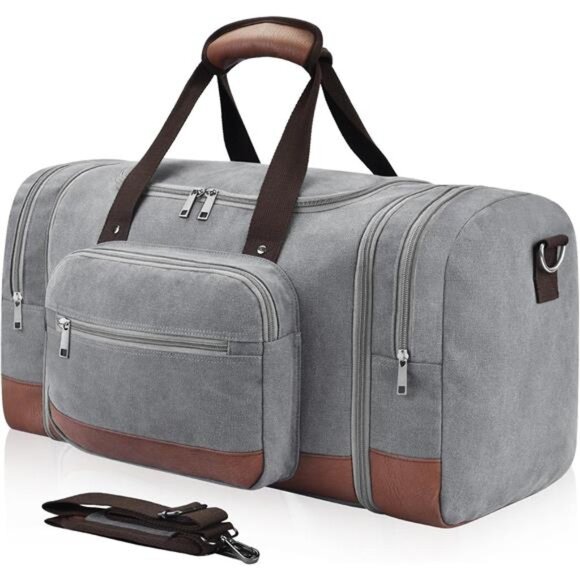 Expandable Duffle Bag for Men, Grey